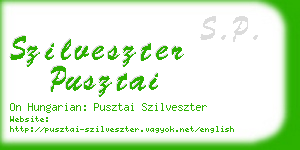 szilveszter pusztai business card